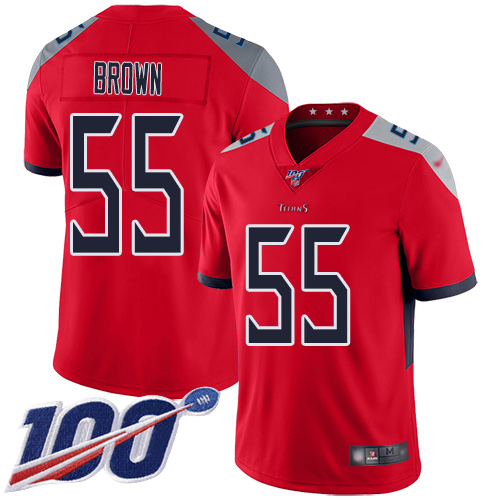 Tennessee Titans Limited Red Men Jayon Brown Jersey NFL Football 55 100th Season Inverted Legend